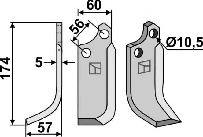 Fräsmesser 174x60mm, links